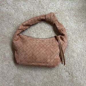 Woven Tan Shoulder Bag